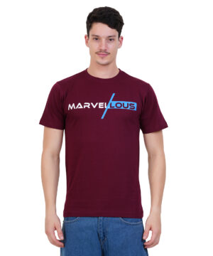 MT-TS-01 Round Neck Printed T-shirt Burgandy