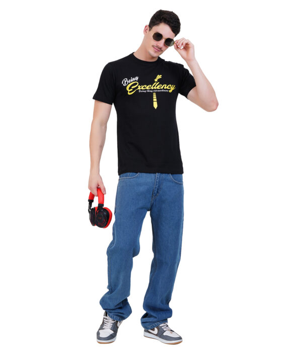 MT-TS-01 Round Neck Printed T-shirts Black - Image 5