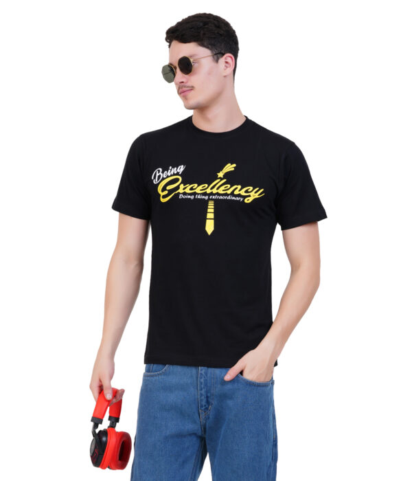 MT-TS-01 Round Neck Printed T-shirts Black - Image 4