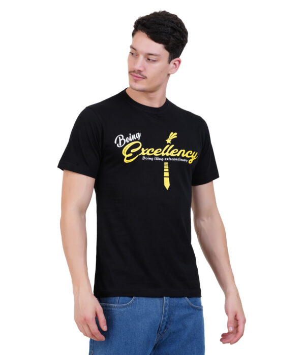 MT-TS-01 Round Neck Printed T-shirts Black - Image 3