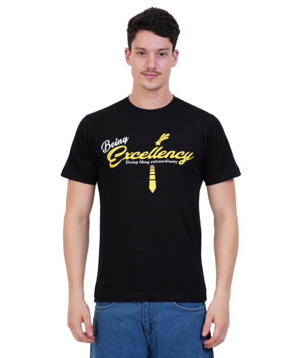 MT-TS-01 Round Neck Printed T-shirts Black