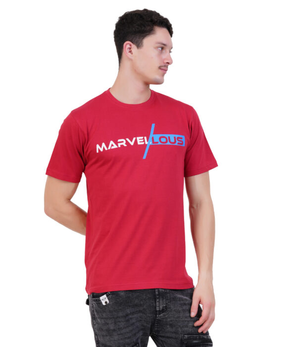 MT-TS-01 Round Neck Printed T-shirts Red - Image 3