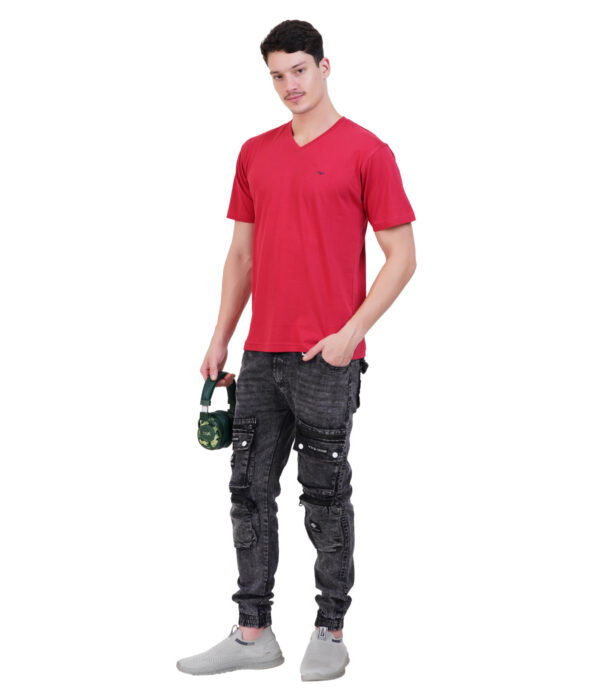 MT-TS-03 Mens V-Neck Red - Image 6